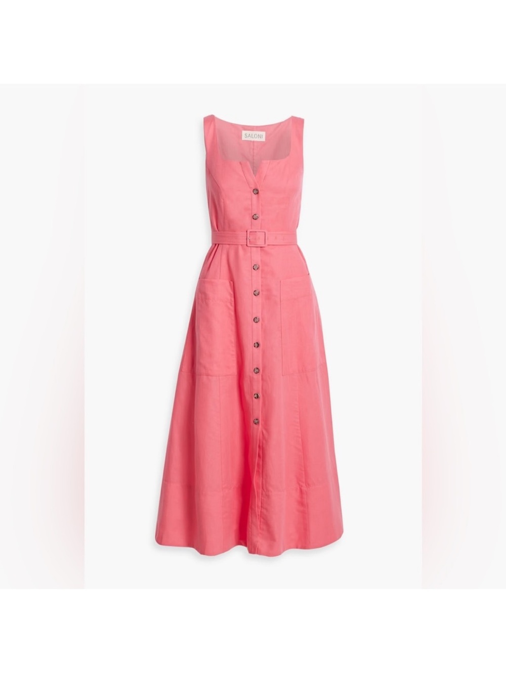 NWT Saloni Bibba Dress Linen Blend